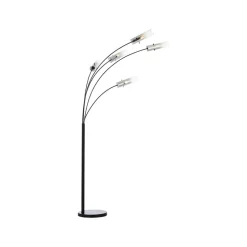Vloerlamp Glasini, hoogte 200 cm, rookgrijs, 5-lamps, glas