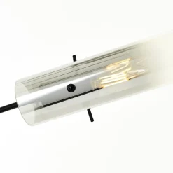 Vloerlamp Glasini, hoogte 200 cm, rookgrijs, 5-lamps, glas