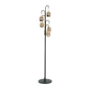 Vloerlamp Golden Egg zwart/amber 165 cm 5-lamps metaal/glas