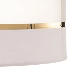 Vloerlamp Helen met textiel kap wit-goud