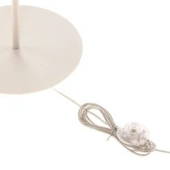 Vloerlamp Helen met textiel kap wit-goud