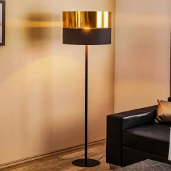 Vloerlamp Hilton, zwart/goud