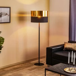 Vloerlamp Hilton, zwart/goud