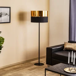 Vloerlamp Hilton, zwart/goud