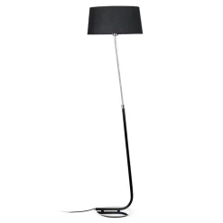 Vloerlamp Hotel met stoffen kap in zwart