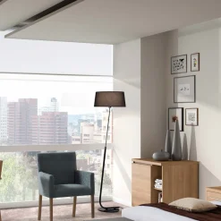 Vloerlamp Hotel met stoffen kap in zwart