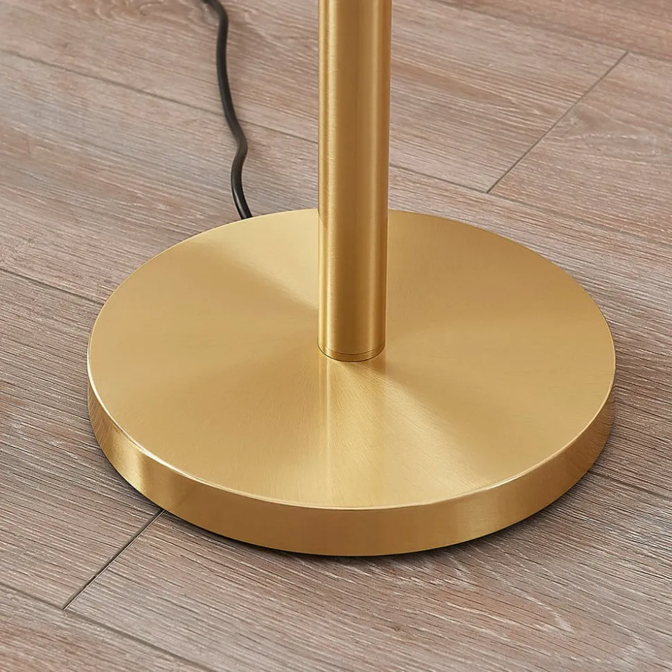 Vloerlamp Ignacia, messingkleurig, glas, 180 cm, E27