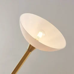 Vloerlamp Ignacia, messingkleurig, glas, 180 cm, E27