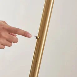 Vloerlamp Ignacia, messingkleurig, glas, 180 cm, E27