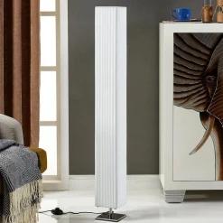 Vloerlamp Janno, wit, textiel, metaal, 120cm, E27