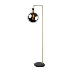 Vloerlamp Julius met marmeren voet, zwart/goud