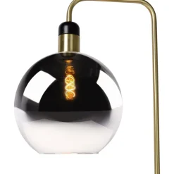 Vloerlamp Julius met marmeren voet, zwart/goud