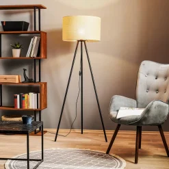 Vloerlamp Juta met driepoot