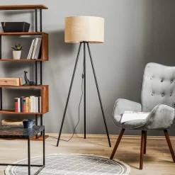 Vloerlamp Juta met driepoot
