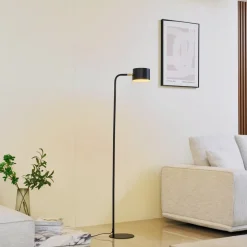 Vloerlamp Kaida, zwart, metaal