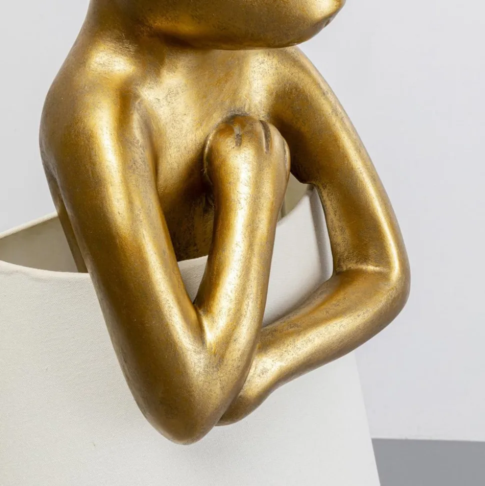 Vloerlamp Kare Animal Rabbit, goud, stof wit linnen, 150 cm