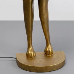 Vloerlamp Kare Animal Rabbit, goud, stof wit linnen, 150 cm