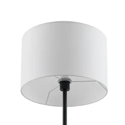 Vloerlamp Lindby Aovan, zwart, plank, USB-aansluiting