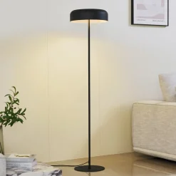 Vloerlamp Lindby Edion, zwart, metaal