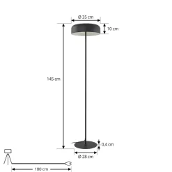 Vloerlamp Lindby Edion, zwart, metaal
