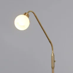 Vloerlamp Lindby Elaina, messingkleurig, 162cm, flexibel, E14