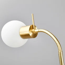 Vloerlamp Lindby Elaina, messingkleurig, 162cm, flexibel, E14