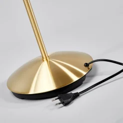 Vloerlamp Lindby Elaina, messingkleurig, 162cm, flexibel, E14