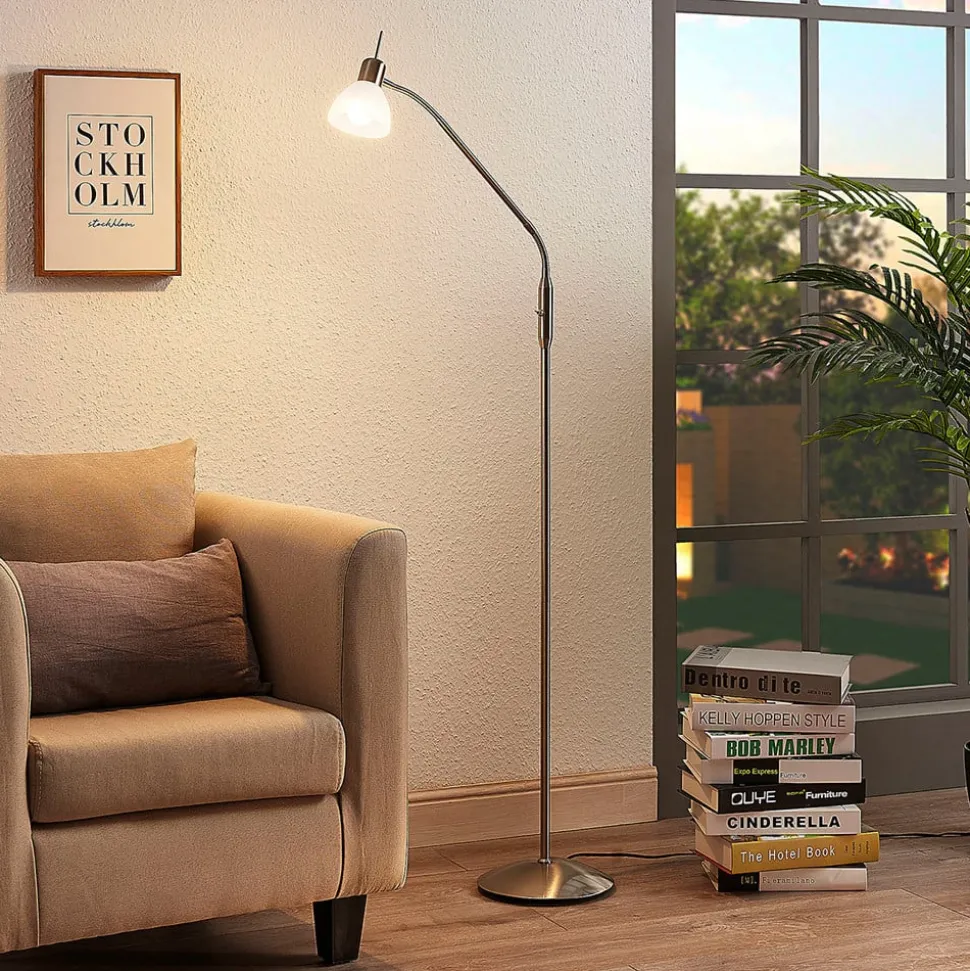 Vloerlamp Lindby Gwendolin, 160 cm, glas, E14, verstelbaar