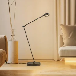 Vloerlamp Lindby Jyla, zwart, 2700K, GX53, ijzer