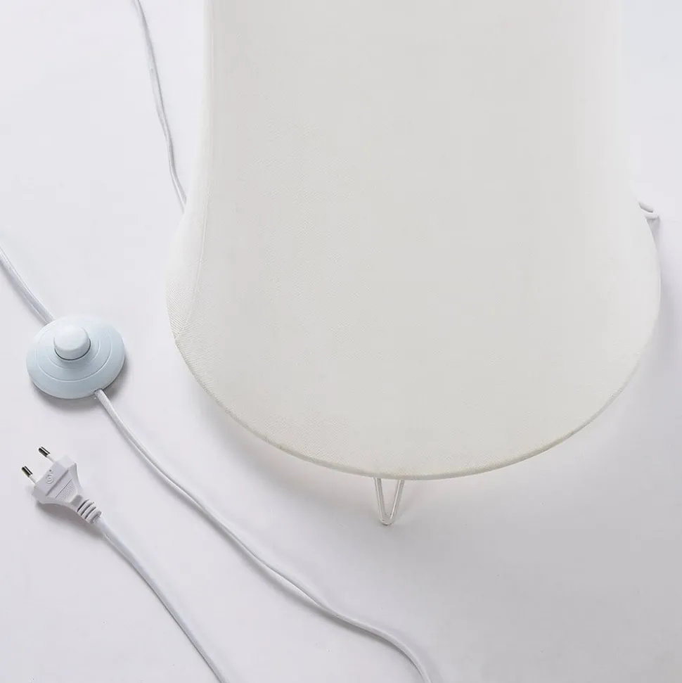 Vloerlamp Lindby Liana, hoogte 123 cm, wit, textiel