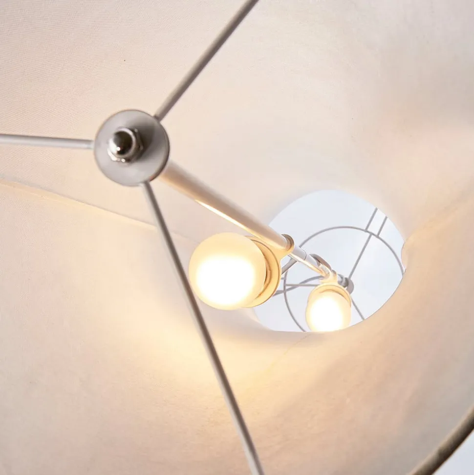 Vloerlamp Lindby Liana, hoogte 123 cm, wit, textiel