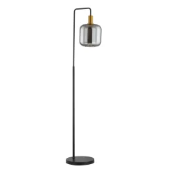 Vloerlamp Lindby Nimbora, 150 cm, zwart, glas, metaal