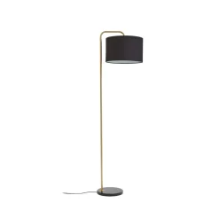 Vloerlamp Lindby, zwart/goud, marmer, 153cm