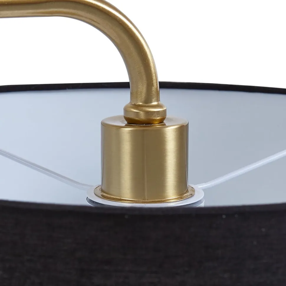 Vloerlamp Lindby, zwart/goud, marmer, 153cm