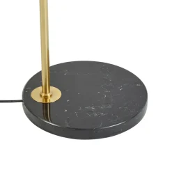 Vloerlamp Lindby, zwart/goud, marmer, 153cm
