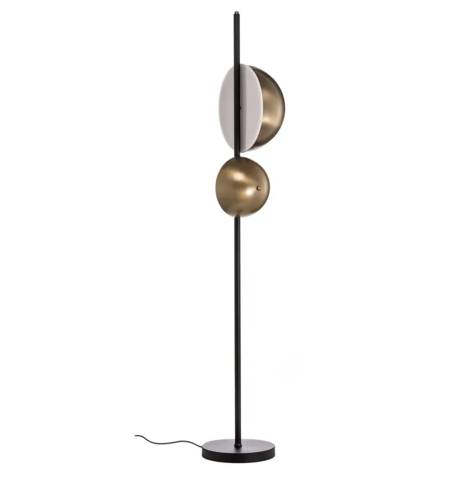 Vloerlamp LM-9113-2BSY, zwart, metaal, 180 cm hoog, E14