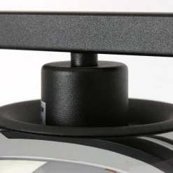 Vloerlamp Lotus, zwart, metaal, glas, E27