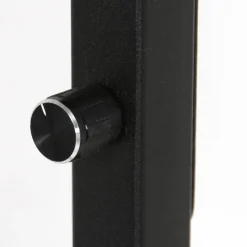 Vloerlamp Lotus, zwart, metaal, glas, E27