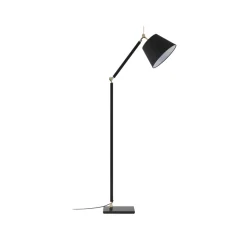Vloerlamp Lucande Marvaine, zwart/goudkleurig, verstelbaar