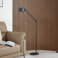 Vloerlamp Lucande Silka, hoogte 173 cm, zwart, metaal