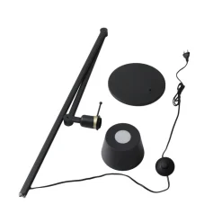 Vloerlamp Lucande Silka, hoogte 173 cm, zwart, metaal