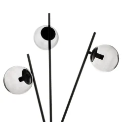 Vloerlamp Lucande Sotiana, 3 glazen bollen, zwart