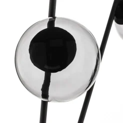 Vloerlamp Lucande Sotiana, 3 glazen bollen, zwart