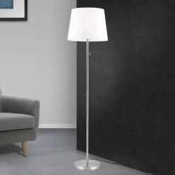 Vloerlamp Ludwig, mat nikkel