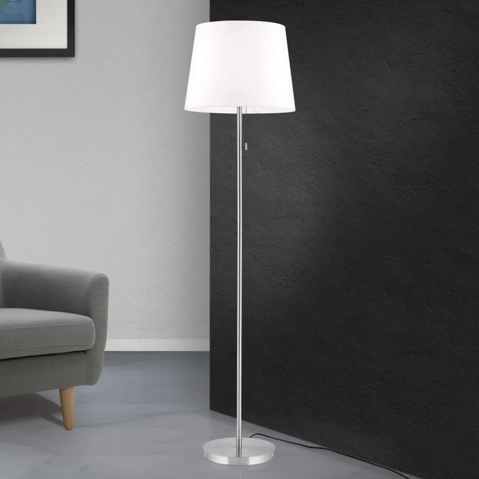 Vloerlamp Ludwig, mat nikkel