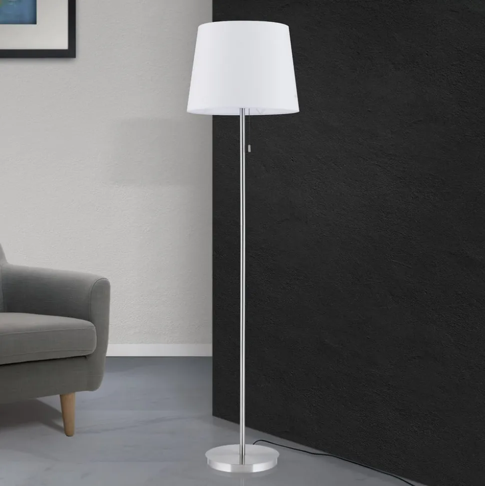 Vloerlamp Ludwig, mat nikkel