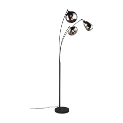 Vloerlamp LUMINA, 3-lamps, zwart/chroom, glas