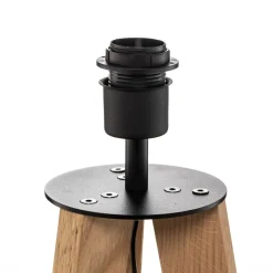 Vloerlamp Maira, driepoot, eiken geolied, wit