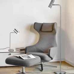 Vloerlamp Marley, nikkel, hoogte 151 cm, metaal