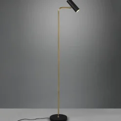 Vloerlamp Marley, zwart/messing, hoogte 151 cm, metaal
